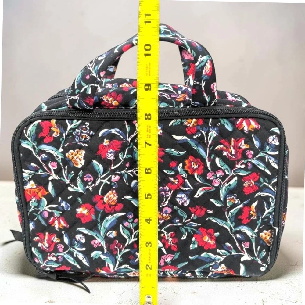 Vera Bradley Ultimate Travel Case Cosmetic Organizer Bag Perennials Noir Floral